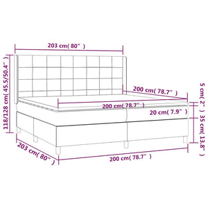 Κρεβάτι Boxspring με Στρώμα & LED Σκ. Πράσινο 200x200εκ Βελούδο - Pakobazaar