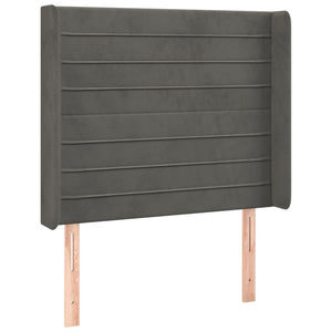 Κρεβάτι Boxspring με Στρώμα & LED Σκ. Γκρι 80x200 εκ. Βελούδινο