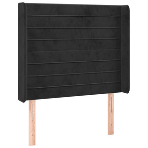 Κρεβάτι Boxspring με Στρώμα & LED Μαύρο 80x200 εκ. Βελούδινο - Pakobazaar