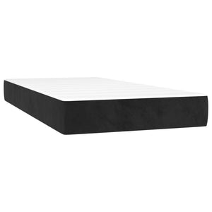 Κρεβάτι Boxspring με Στρώμα & LED Μαύρο 90x190 εκ. Βελούδινο