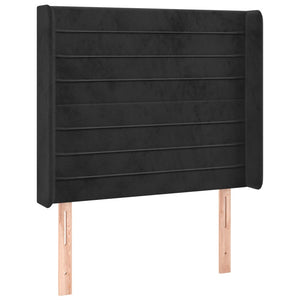 Κρεβάτι Boxspring με Στρώμα & LED Μαύρο 90x190 εκ. Βελούδινο