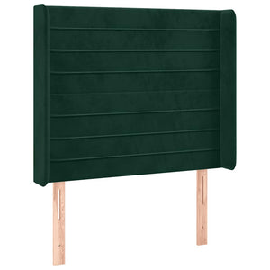 Κρεβάτι Boxspring με Στρώμα & LED Σκ. Πράσινο 90x190 εκ Βελούδο - Pakobazaar