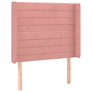 Κρεβάτι Boxspring με Στρώμα & LED Ροζ 100x200 εκ. Βελούδινο