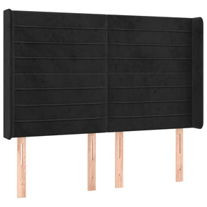 Κρεβάτι Boxspring με Στρώμα & LED Μαύρο 140x190 εκ. Βελούδινο - Pakobazaar