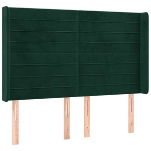 Κρεβάτι Boxspring με Στρώμα & LED Σκ. Πράσινο 140x190εκ Βελούδο - Pakobazaar