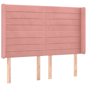 Κρεβάτι Boxspring με Στρώμα & LED Ροζ 140x190 εκ. Βελούδινο