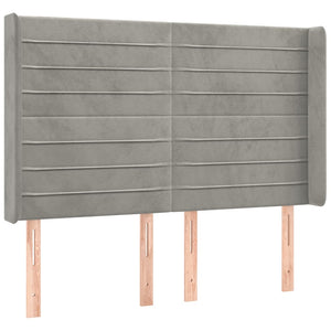 Κρεβάτι Boxspring με Στρώμα & LED Αν.Γκρι 140x200 εκ. Βελούδινο