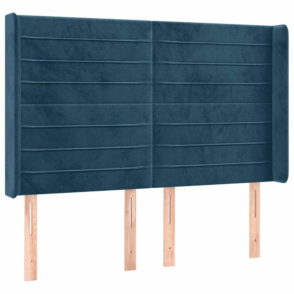 Κρεβάτι Boxspring με Στρώμα & LED Σκ. Μπλε 140x200εκ. Βελούδινο - Pakobazaar
