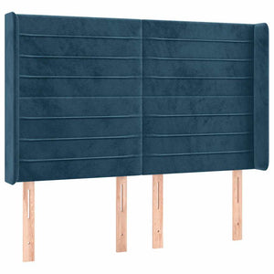 Κρεβάτι Boxspring με Στρώμα & LED Σκ. Μπλε 140x200εκ. Βελούδινο - Pakobazaar