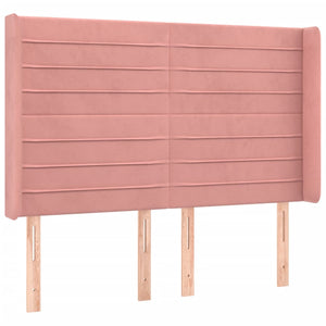 Κρεβάτι Boxspring με Στρώμα & LED Ροζ 140x200 εκ. Βελούδινο