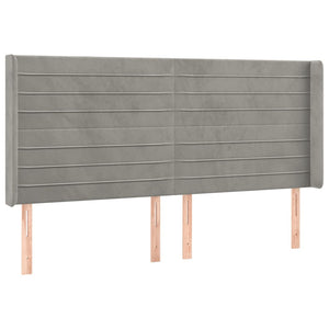 Κρεβάτι Boxspring με Στρώμα & LED Αν.Γκρι 160x200 εκ. Βελούδινο