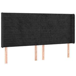 Κρεβάτι Boxspring με Στρώμα & LED Μαύρο 160x200 εκ. Βελούδινο - Pakobazaar