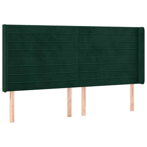 Κρεβάτι Boxspring με Στρώμα & LED Σκ. Πράσινο 160x200εκ Βελούδο - Pakobazaar
