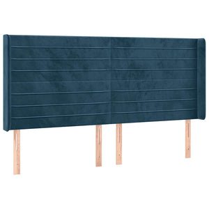 Κρεβάτι Boxspring με Στρώμα & LED Σκ. Μπλε 160x200εκ. Βελούδινο - Pakobazaar