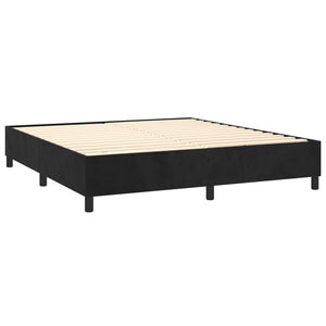 Κρεβάτι Boxspring με Στρώμα & LED Μαύρο 180x200 εκ. Βελούδινο