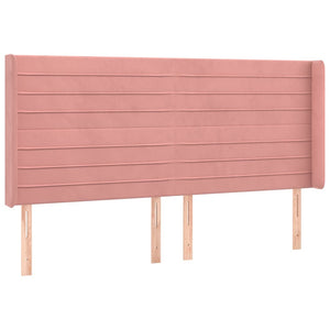 Κρεβάτι Boxspring με Στρώμα & LED Ροζ 180x200 εκ. Βελούδινο