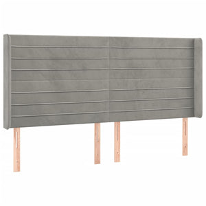 Κρεβάτι Boxspring με Στρώμα & LED Αν.Γκρι 200x200 εκ. Βελούδινο
