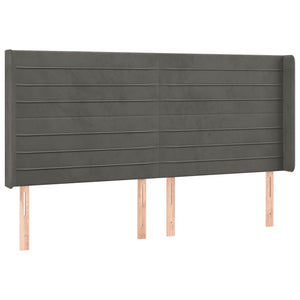 Κρεβάτι Boxspring με Στρώμα & LED Σκ. Γκρι 200x200εκ. Βελούδινο