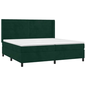 Κρεβάτι Boxspring με Στρώμα & LED Σκ. Πράσινο 200x200εκ Βελούδο - Pakobazaar