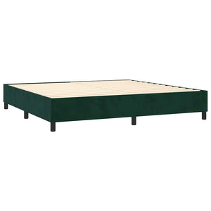 Κρεβάτι Boxspring με Στρώμα & LED Σκ. Πράσινο 200x200εκ Βελούδο - Pakobazaar