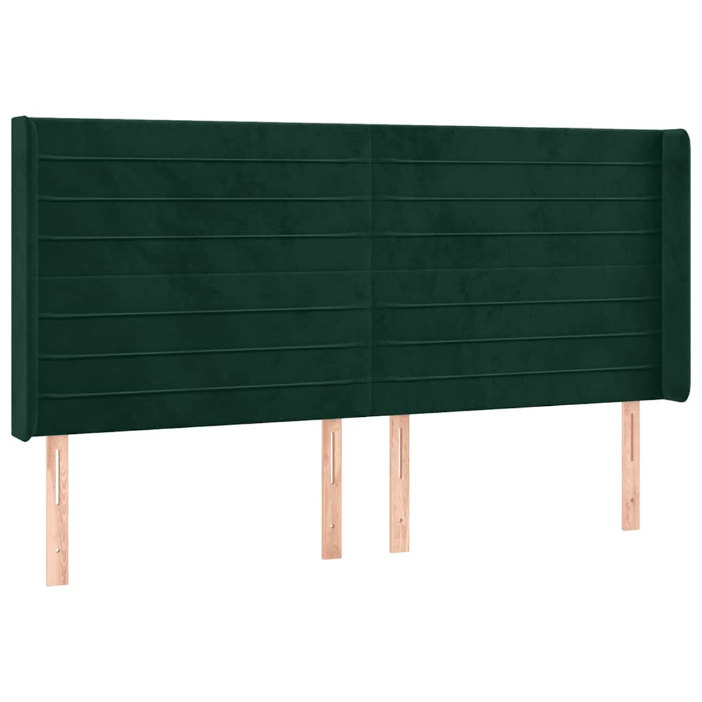 Κρεβάτι Boxspring με Στρώμα & LED Σκ. Πράσινο 200x200εκ Βελούδο - Pakobazaar