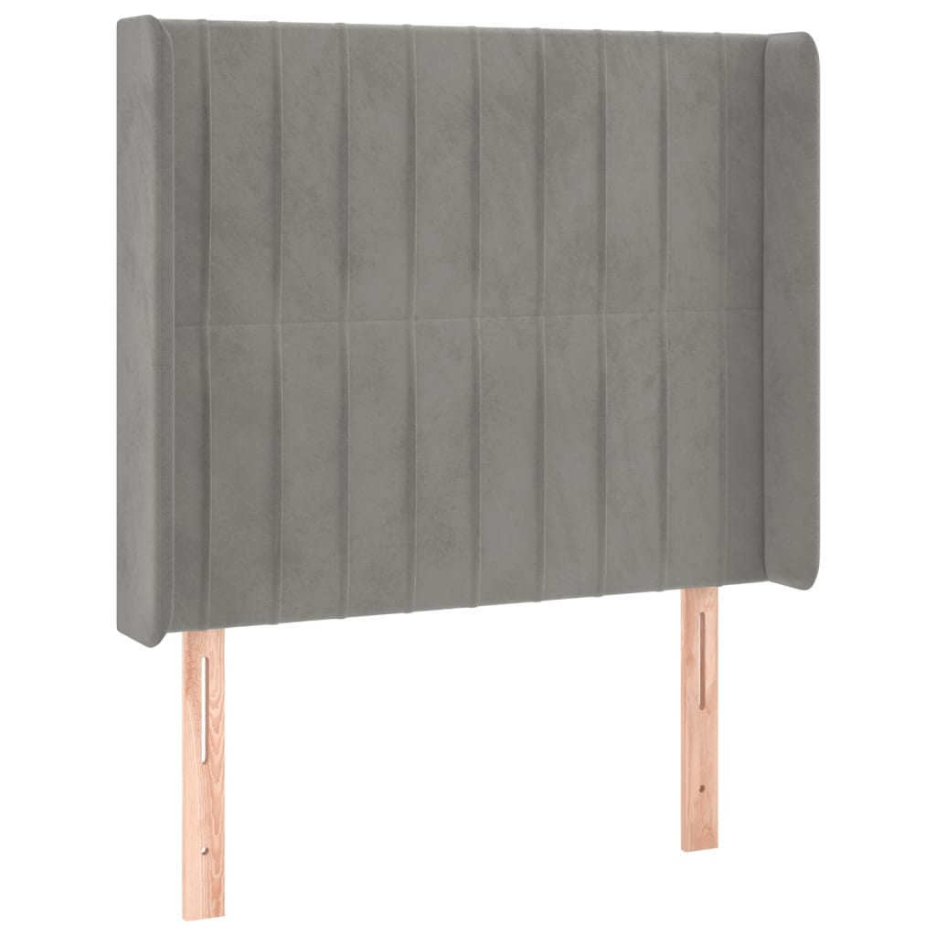 Κρεβάτι Boxspring με Στρώμα & LED Αν.Γκρι 80x200 εκ. Βελούδινο