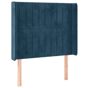 Κρεβάτι Boxspring με Στρώμα & LED Σκ. Μπλε 80x200 εκ. Βελούδινο - Pakobazaar