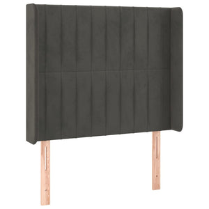 Κρεβάτι Boxspring με Στρώμα & LED Σκ. Γκρι 100x200εκ. Βελούδινο