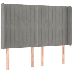Κρεβάτι Boxspring με Στρώμα&LED Αν. Γκρι 140x190 εκ. Βελούδινο