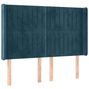 Κρεβάτι Boxspring με Στρώμα & LED Σκ. Μπλε 140x190εκ. Βελούδινο - Pakobazaar