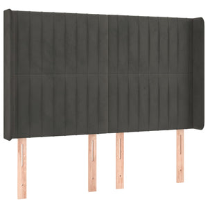 Κρεβάτι Boxspring με Στρώμα & LED Σκ. Γκρι 140x200εκ. Βελούδινο