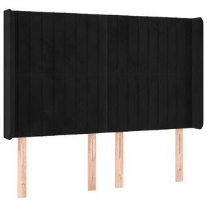 Κρεβάτι Boxspring με Στρώμα & LED Μαύρο 140x200 εκ. Βελούδινο
