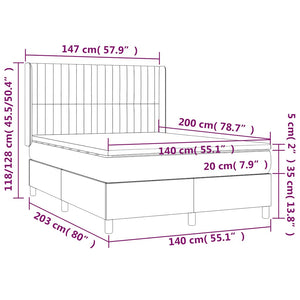 Κρεβάτι Boxspring με Στρώμα & LED Σκ. Πράσινο 140x200εκ Βελούδο - Pakobazaar