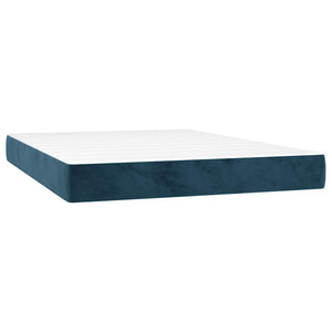 Κρεβάτι Boxspring με Στρώμα & LED Σκ. Μπλε 140x200εκ. Βελούδινο - Pakobazaar