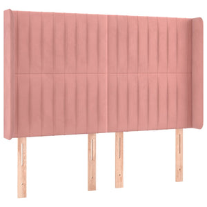 Κρεβάτι Boxspring με Στρώμα & LED Ροζ 140x200 εκ. Βελούδινο