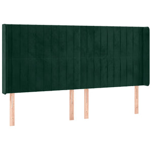 Κρεβάτι Boxspring με Στρώμα & LED Σκ. Πράσινο 180x200εκ Βελούδο - Pakobazaar