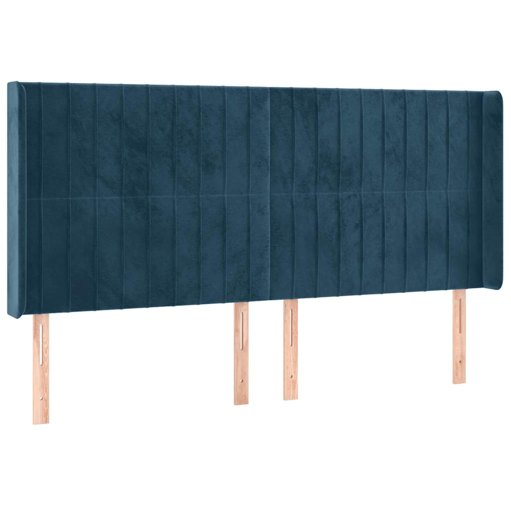 Κρεβάτι Boxspring με Στρώμα & LED Σκ. Μπλε 180x200εκ. Βελούδινο - Pakobazaar