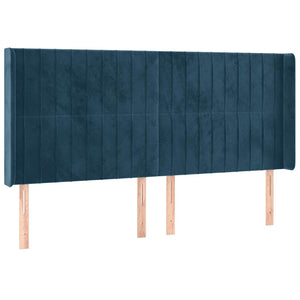 Κρεβάτι Boxspring με Στρώμα & LED Σκ. Μπλε 180x200εκ. Βελούδινο - Pakobazaar