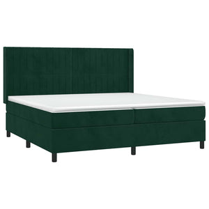Κρεβάτι Boxspring με Στρώμα & LED Σκ. Πράσινο 200x200εκ Βελούδο - Pakobazaar