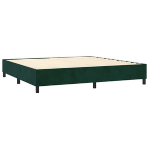 Κρεβάτι Boxspring με Στρώμα & LED Σκ. Πράσινο 200x200εκ Βελούδο - Pakobazaar