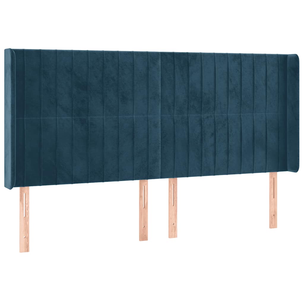 Κρεβάτι Boxspring με Στρώμα & LED Σκ. Μπλε 200x200εκ. Βελούδινο - Pakobazaar