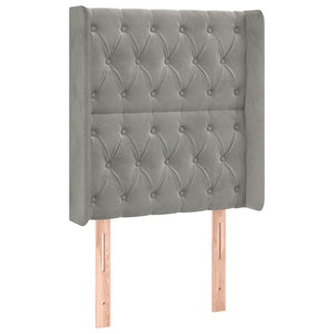 Κρεβάτι Boxspring με Στρώμα & LED Αν.Γκρι 80x200 εκ. Βελούδινο