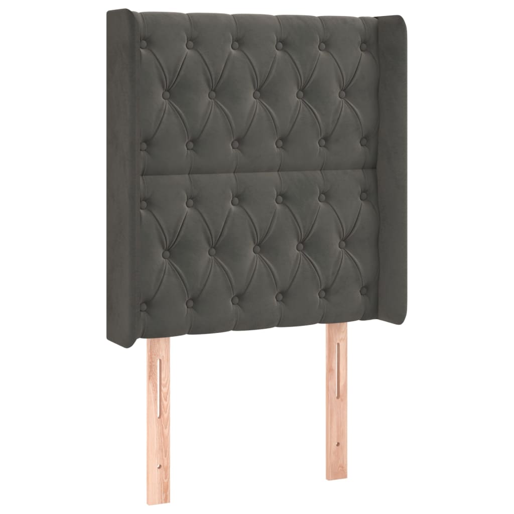 Κρεβάτι Boxspring με Στρώμα & LED Σκ. Γκρι 80x200 εκ. Βελούδινο