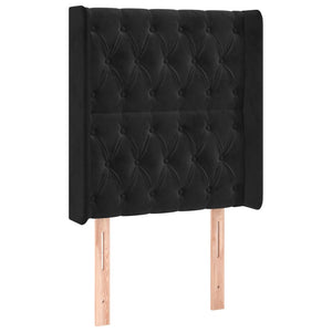 Κρεβάτι Boxspring με Στρώμα & LED Μαύρο 80x200 εκ. Βελούδινο - Pakobazaar