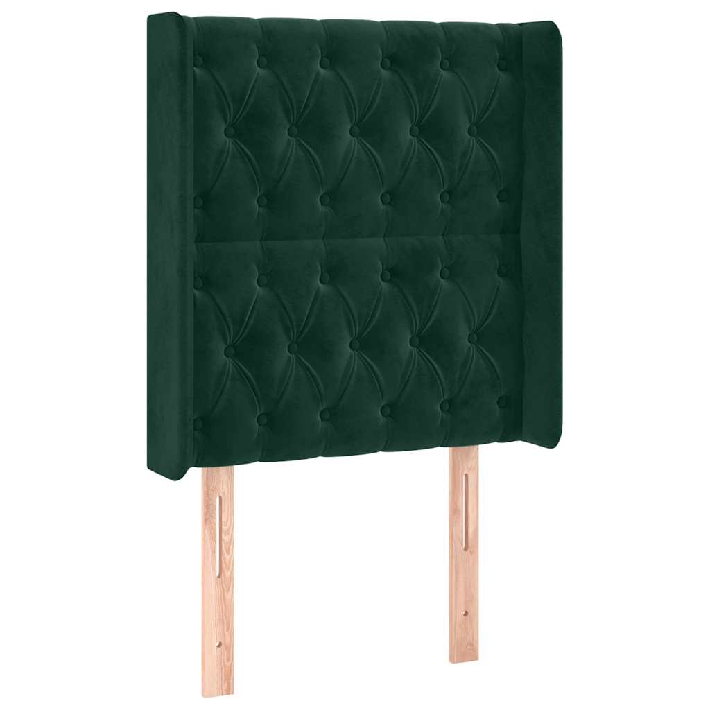 Κρεβάτι Boxspring με Στρώμα & LED Σκ. Πράσινο 80x200 εκ Βελούδο - Pakobazaar