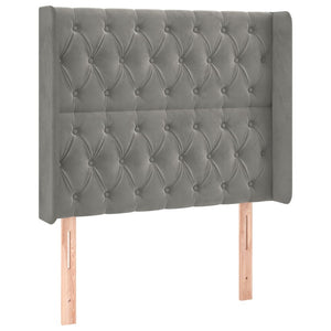 Κρεβάτι Boxspring με Στρώμα & LED Αν.Γκρι 90x190 εκ. Βελούδινο
