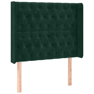 Κρεβάτι Boxspring με Στρώμα & LED Σκ. Πράσινο 90x190 εκ Βελούδο - Pakobazaar