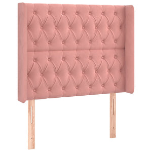 Κρεβάτι Boxspring με Στρώμα & LED Ροζ 90x190 εκ. Βελούδινο