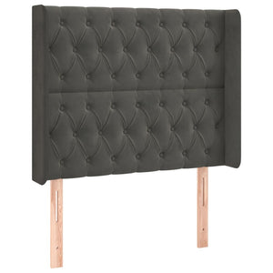 Κρεβάτι Boxspring με Στρώμα & LED Σκ. Γκρι 90x200 εκ. Βελούδινο