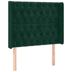 Κρεβάτι Boxspring με Στρώμα & LED Σκ. Πράσινο 90x200 εκ Βελούδο - Pakobazaar